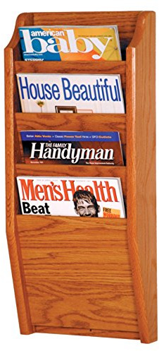 Wooden Mallet Zeitschriftensammler Cascade mit 4 Fächern, Eiche Medium