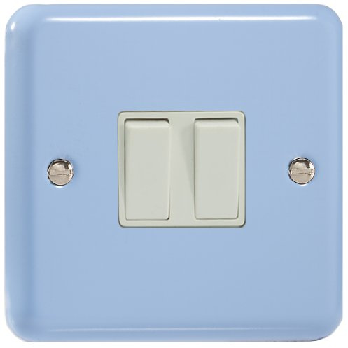 Varilight 2-Gang 10A 1- or 2-Way Rocker Switch Duck Egg Blue