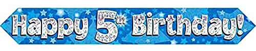 Oaktree 624665 Happy 5th cumpleaños de cartel, diseño de, azul