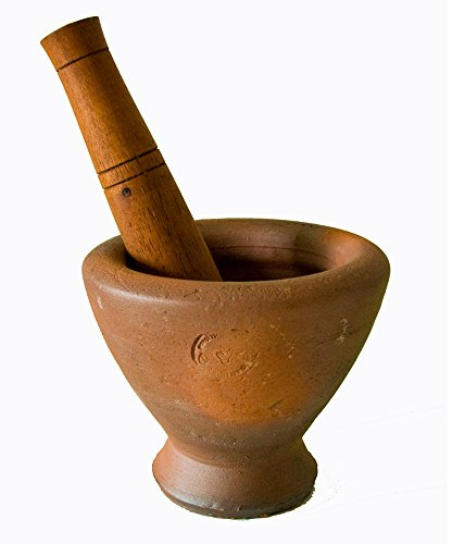 Kruk Thai Mortar & Pestle, Clay 9 by Poompat Store