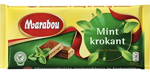 Marabou Mintkrokant - Chocolat Au Lait À La Menthe 200G Croquante