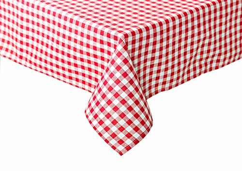 texpot Landhaus Tischdecke 130 x 170 cm rot-weiß kariert 100% Baumwolle