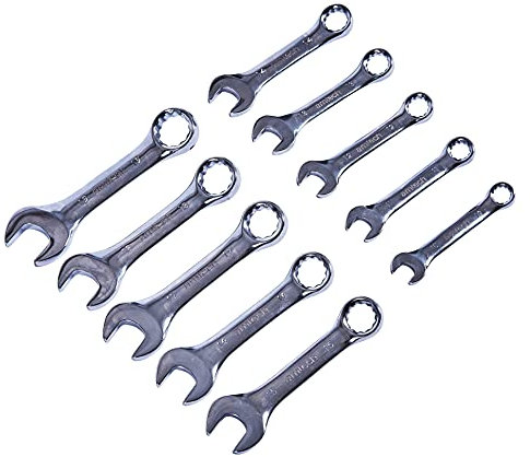 Amtech K2001 10 Piece Stubby Combination Wrench Set