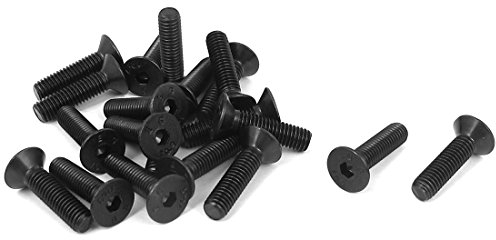 sourcing map 20 Stück M5x20mm Senkkopfschrauben Metrisch Flachkopfschrauben Senkkopfschrauben mit Innensechskant Schwarz