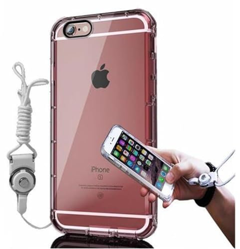 Cadorabo Hülle kompatibel mit Apple iPhone 6 / 6S in TRANSPARENT ROSÈ Gold - Schutzhülle aus flexiblem TPU Silikon mit Schlaufe