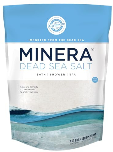 Minera Fine Grain Dead Sea Salt for Bath & Foot Soaks – 5 lbs, Fast-Dissolving, 100% Pure and Natural, Unscented, Skin-Softening Sea Salt