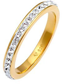 Elli Ring Damen Bandring mit Kristallen in 925 Sterling Silber