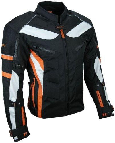 HEYBERRY Textil Motorrad Jacke Motorradjacke Schwarz Orange Gr. XL