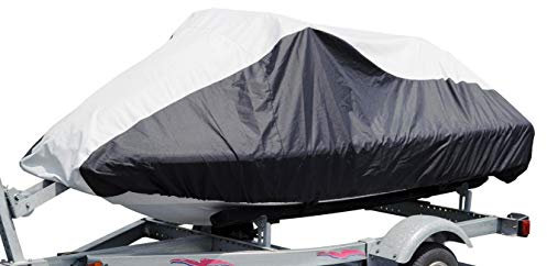 Budge Deluxe Jet Ski-Abdeckung für Jet-Ski, 307,3 cm bis 342,9 cm lang x 93,3 cm breit, schwarz/grau (BA231212015)
