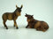Ochse und Esel, Krippentiere aus Polyresin, bemalt, zu 9 cm Krippenfiguren
