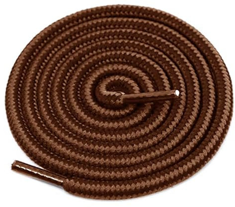 120cm / 47” long Brown round Strong Heavy Duty Hard Wearing Boot Laces Durable for Steel Toe Cap work Boots, Walking Hiking Boots, Dr Martens Shoe laces