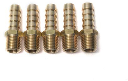 LTWFITTING Messing Fittings Anschluss 1/4 Außengewinde R x 10 mm Schlauch (5 Stück)