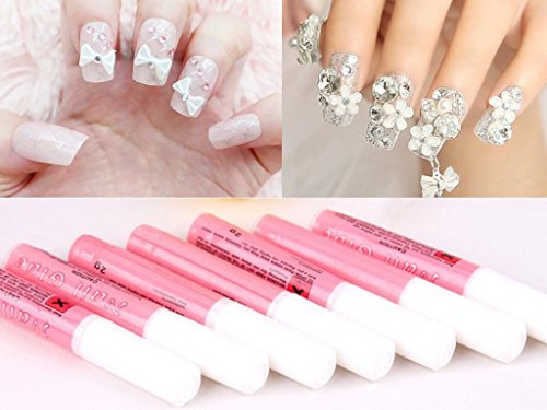 LyDia® Professional 10 Sizes 100pcs Package False/Fake French Nail Tips in most popular colours White/Clear/Natural for Nail Art Acrylic/UV Gel/French Nail/Nail Extension/Nail Decoration + Free 2g Nail Adhesive Glue (5 x Nail Glue)