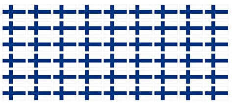 INDIGOS UG - Mini Aufkleber Set - Pack glatt - 20x12mm - selbstklebender Sticker - Fahne - Finnland - Flagge - Banner - Standarte fürs Auto, Büro, zu Hause und die Schule - 54 Stück - für Auto