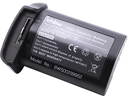 vhbw Akku kompatibel mit Canon EOS 1D X, 1D X Mark II, 1D C, 1Ds Mark III, 1D Mark III, 1D Mark IV Kamera (2200 mAh, 11,1 V, Li-Ion)