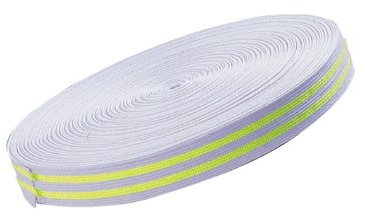 Visiodirect Ceinture de Judo 100% Coton de Couleur Blanc avec 2 Traits Jaune, Rouleau de 25 m