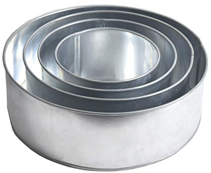 EUROTINS 4 Tier Round Multilayer Birthday Wedding Anniversary Cake Tins - 6,8,10,12 (4 Deep)