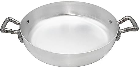 Pentole Agnelli Linea Family Cooking Alluminio Tegame con Due Maniglie , Argento, 18 cm