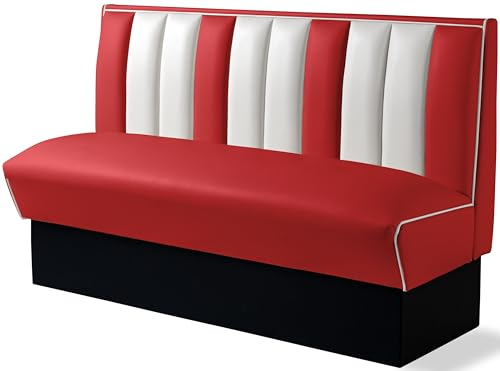 Bel Air Bank Dinerbank Eckbank Sitzbank Einrichtung Gastronomie Dinermöbel Lounge (Red/White)