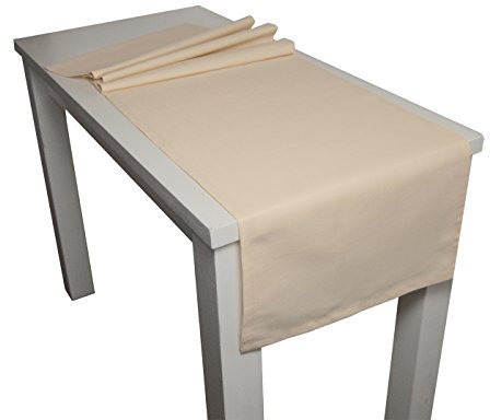 beties Farbenspiel Tischläufer ca. 40x150 cm - in interessanter Größen- und Farbauswahl - 100% Baumwolle für eine fröhlich Stimmung in Unifarben (Natur)
