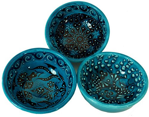 GURU SHOP 1 Stk Orientalische Schüssel, Schale, Dekoschale - Ø 8cm, Türkis, 4x8x8 cm