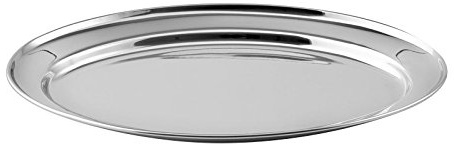 Weis 25025 Servierplatte oval 25x17 cm, Edelstahl, Silber, 25 x 17 x 2 cm