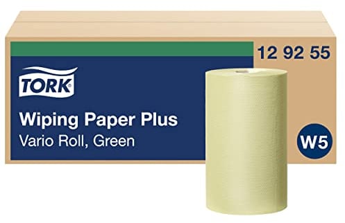 Tork 129255 Starke Mehrzweck Papierwischtücher für das W5 Kleinrollen Spendersystem / 2-lagiges stabiles Papier, 23 cm x 27.5 cm, Grün (10-er Pack)