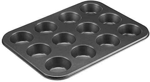 Westmark Muffinbackform, Für 12 Muffins, Antihaftbeschichtung, kaltgewalzter Stahl, Back Meister, Anthrazit, 32902270