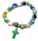 Nazareth Store Armband mit Achat, bunten Blumen, Perlen, Kreuz, katholischer Rosenkranz, Armreif, Jerusalem-Schmuck für Damen und Herren