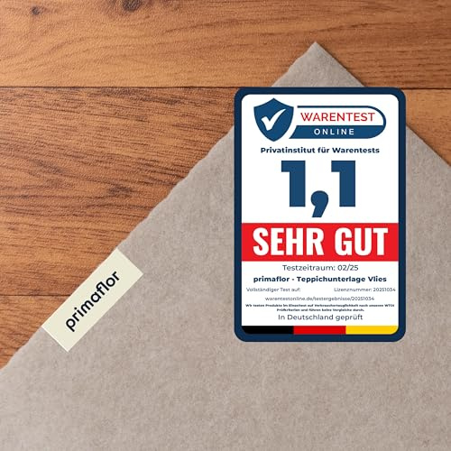 Primaflor Teppichunterlage Vlies-Stop Plus | 290 x 390 cm | Beige | Rutschhemmende Vlies-Unterlage aus 100 % Polyester, 2,5 mm hoch, zuschneidbar und für Fußbodenheizung geeignet