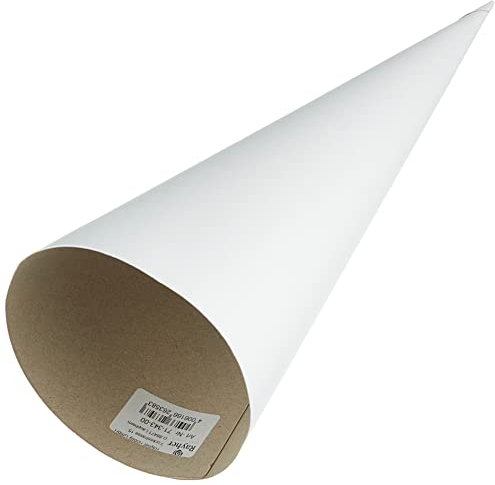 Rayher 7134300 Schultüte, aus Pappe zum Basteln und Selbstgestalten, Rohling ohne Verschluss für Zuckertüte und Geschwisterschultüte, rund, weiß, 35 cm