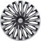 Michelin 009028 Enjoliveurs 15'' Pouces – NVS Soho Argent et Noir – Set de 4 – Design Sport et Élégant – Résistants aux Chocs – Fixation Facile – Compatibles Voitures avec Jantes Acier ou Tôle