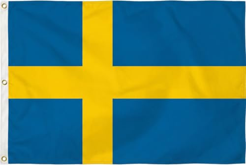Flaggenfritze® Schweden Flagge 150 x 250 cm - große schwedische XXL Nationalfahne + Gratis Aufkleber