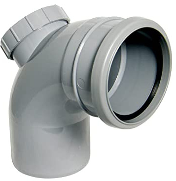 FLOPLAST 110mm Soil Ring Seal 92.5 Degree Access Bend - Grey