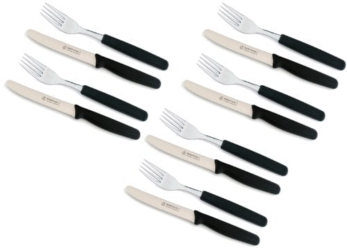 Menübesteck 12 tlg. PP schwarz Marsvogel Solingen # 32 00 00 bestehend aus 6x Tafelmesser + 6x Gabel