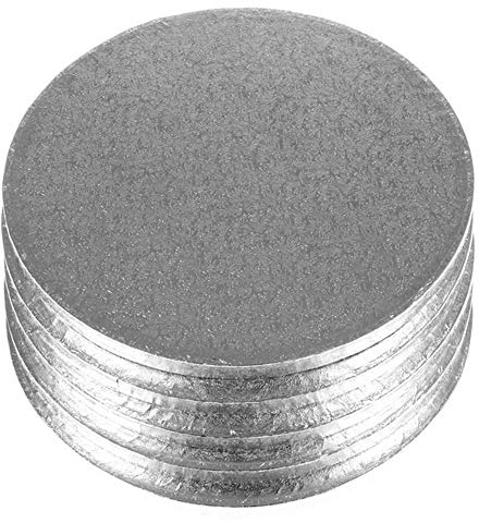 Culpitt Cake Board, Cake Drum, Silver Fern, 14 Inch (355mm) Round, 0.5 Inch (13mm) Thick, (Pack of 5 Boards)