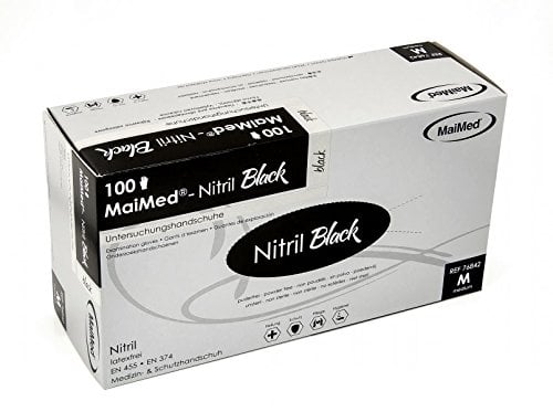 MaiMed Einmal U-Handschuhe, BLACK Nitril puderfrei Gr. M, 1000 Stück