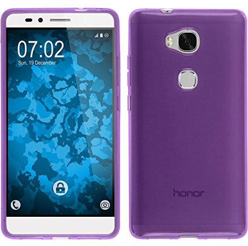 PhoneNatic Case kompatibel mit Huawei Honor 5X - lila Silikon Hülle transparent Cover