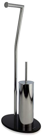 möve Stand Toilettenpapierhalter mit bruchsicherem Glas, verchromt 28 x 20 x 71,5 cm, silver