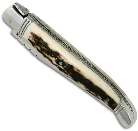 Laguiole Actiforge - Couteau Laguiole manche en bois de cerf et mitres en inox
