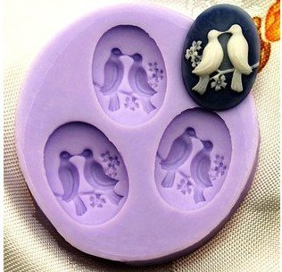 Allforhome 3 Cavity 2.4cm Mini Bird Silicone Sugar Resin Craft DIY Moulds Cake Decorating Fondant Molds