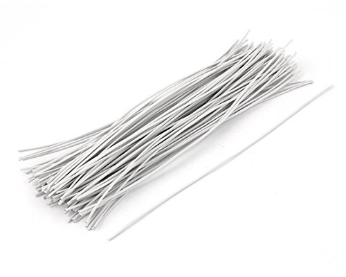 sourcing map Kabelbinder Bindungen, 100 STK Bonbons Tasche Verpackung Glatt Krumm Faden 200mm Länge Weiß