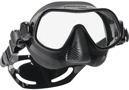 SCUBAPRO Steel Pro Scuba Diving Mask for Freediving, with Single Lens and Frameless, Low Volume Design, Black