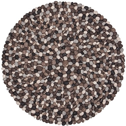 myfelt Filzkugelteppich Hardy - Ø 70 cm, ideal für Schlaf-, Wohn-, Kinderzimmer, Flur & Bad