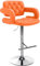 CLP Barhocker Dublin Kunstleder Mit Armlehne I Drehbarer Thekenhocker Mit Fußablage I Höhenverstellbarer Barstuhl, Farbe:orange, Gestell Farbe:Chrom