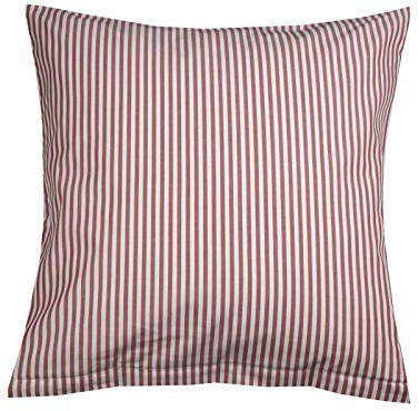 Lorena Mako Batist Kissen Bezug Basel Mini Streifen Rot, 40x15cm Nackenrolle, 100% Baumwolle