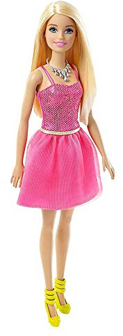 Barbie Mattel DGX82 - Fashionistas Puppe im pinken Glitzerkleid, Ankleidepuppen