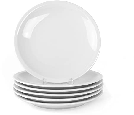 Holst Porzellan CT 019 Porzellan Teller flach 19 cm Coupform Katja, weiß, 19 x 2.3 cm, 6 Einheiten