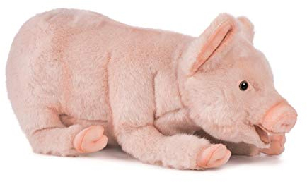 HANSA Bambinweb Plüschtier Schwein liegend, 33 cm