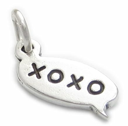 XOXO txt Chat Sterling Silber Charm .925 x 1 Umarmungen und Küsse Charms